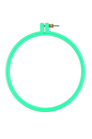Vidalı Plastik Kasnak, Yuvarlak, Turkuaz Etamin Nakış Ve Punch Kasnak 24 Cm X 5adet