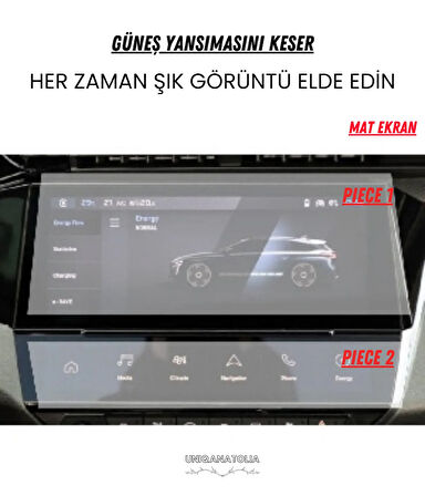 Peugeot 308 GT Line 2022-2024 Navigasyon ve Multimedya Uyumlu Mat Ekran Koruyucu