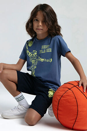 Erkek Çocuk Baskılı Pamuklu Şort Takım A.R.N.T.R.3.O.Z.5.E.L.3.T.1.