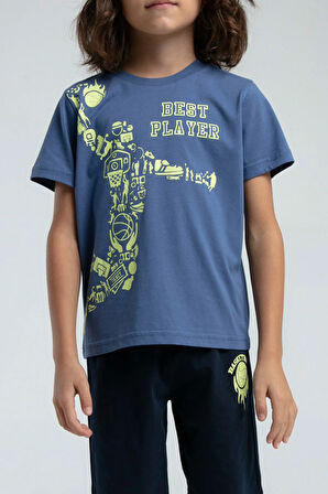 Erkek Çocuk Baskılı Pamuklu Şort Takım A.R.N.T.R.3.O.Z.5.E.L.3.T.1.