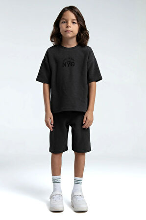 Erkek Çocuk Antrasit Pamuklu Şortlu Alt Üst Takım A.R.N.T.R.3.O.Z.5.E.L.6.T.4.