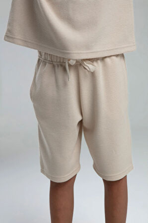 Erkek Çocuk Bej Pamuklu Şortlu Alt Üst Takım A.R.N.T.R.3.O.Z.5.E.L.6.T.5.