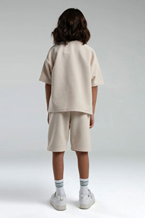 Erkek Çocuk Bej Pamuklu Şortlu Alt Üst Takım A.R.N.T.R.3.O.Z.5.E.L.6.T.5.