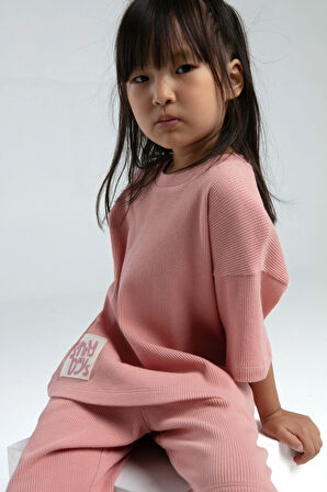 Kız Çocuk Pembe Pamuklu Şortlu Alt Üst Takım A.R.N.T.R.3.O.Z.6.E.L.2.T.8.