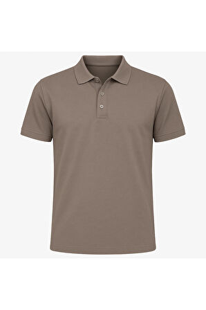 Erkek Bej Pamuklu Polo Yaka T-shirt