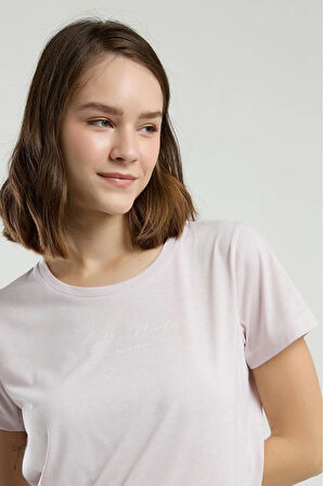 Kadın Ekru Bisiklet Yaka Yaka Viskon Cep Detaylı Pijama Takımı