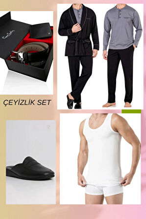 Erkek Bordo Kutulu 8 Parça Çeyizlik Set
