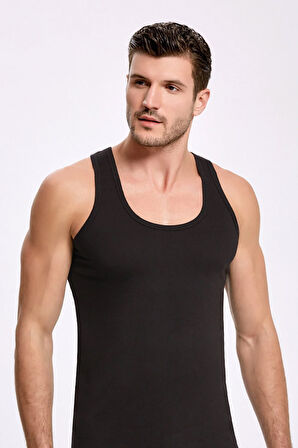 Erkek Klasik Penye 2'li Siyah Atlet