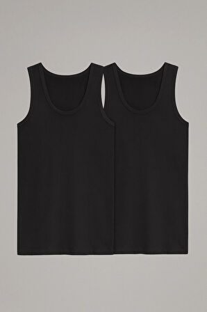 Erkek Klasik Modal 2'li Siyah - Beyaz Kutulu Atlet