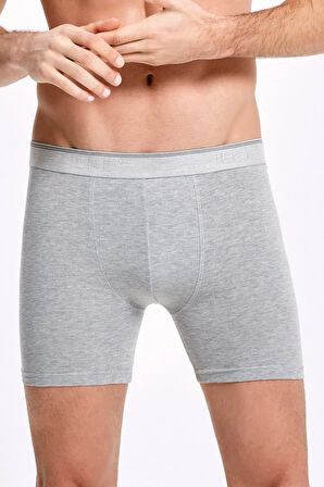 Erkek Uzun Likralı 3'lü Renkli Boxer