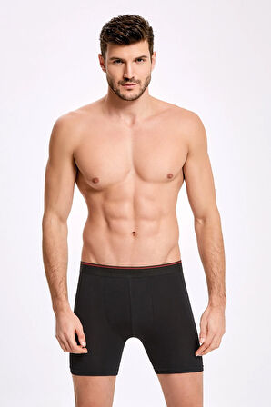 Erkek Uzun Likralı 3'lü Renkli Boxer