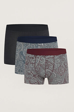 Erkek Karışık Desenli Modal 3'lü Boxer