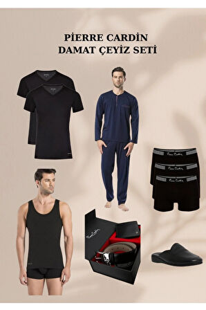 Erkek Lacivert Lisanslı Kutulu 12 Parça Damat Çeyiz Seti