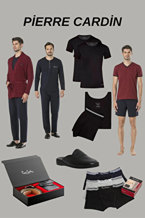 Erkek Bordo Lisanslı Kutulu 15 Parça Damat Çeyiz Seti