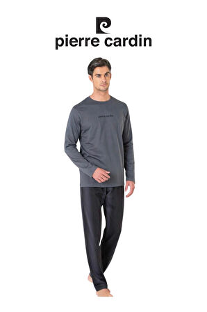 Erkek Siyah Uzun Kol Pamuklu Pijama Takımı