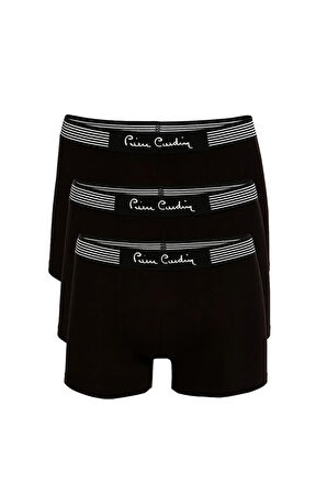 Erkek Siyah Klasik Pamuklu 3'lü Boxer Kutulu