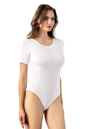 Kadın Pamuklu Kısa Kol Siyah-Beyaz 2'li Çıtçıtlı Body