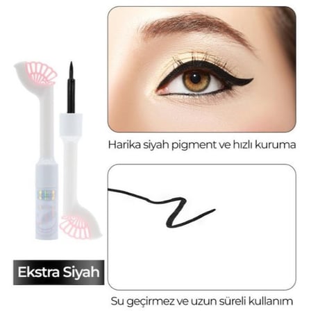 Özel Seri Uzun Süreli Yeni Başlayanlar Etkileyici Gözler Yoğun Siyah Pigment Yaprak Figürlü Eyeliner