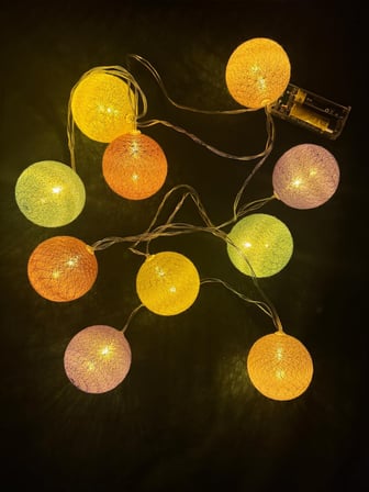 Oda Lambası Modern Süs Ev Dekorasyonu Gün Işığı 2 Kademeli 6cm Led Lambalı Pilli MZ31 2m 10'lu