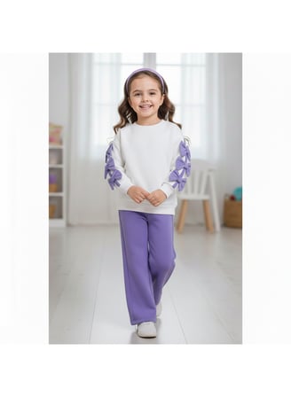 446243 FİYONKLU TAŞ BASKILI KIZ TAKIM 2Y,3Y,4Y,5Y Kız