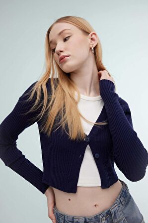 DeFacto Coool Regular Fit V Yaka Triko Hırka A2076AX24SPNV31