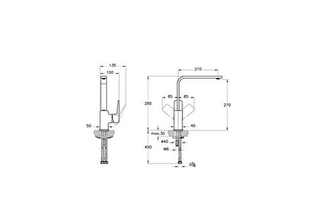 Artema Root Square A42753 Eviye Bataryası, Krom