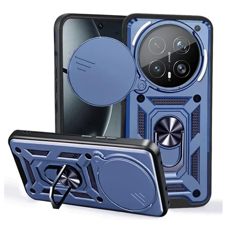 Gpack Honor Magic 8 Pro Kılıf Sürgülü vega Pars Yüzüklü Standlı Darbe Korumalı Lacivert