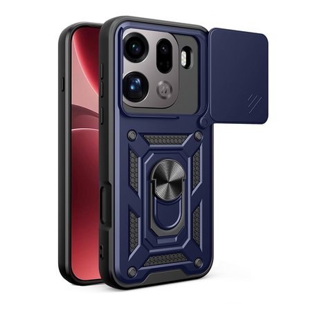 Gpack Oppo Find X9 Pro Kılıf Sürgülü vega Pars Yüzüklü Standlı Darbe Korumalı Lacivert
