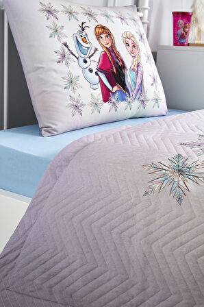 Özdilek Frozen Forsted Tek Kişilik Disney Lisanslı Lastikli Fitted Çarşaf Kapitone Çocuk Nevresim Takımı