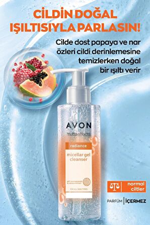 Avon True Radiance Micellar Nar ve Papaya Özlü Jel Temizleyici 195 Ml.