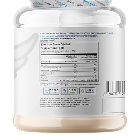 Supplementler.com Whey Protein 500 Gr - TUZLU KARAMEL