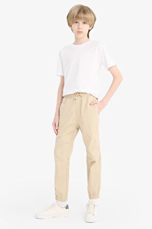 DeFacto Erkek Çocuk Lastikli Paça Basic Düz Gabardin Jogger Pantolon B6713A825SMBG732