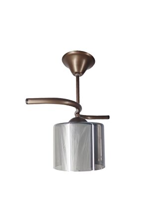 Fuji Bronz Tekli Füme + Beyaz Camlı Avize | Kaliteli Modern Metal Avize