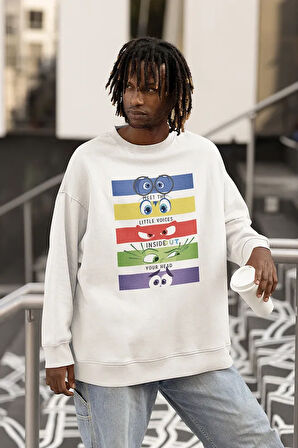 Insiide Out Ters Yüz Baskılı Unisex Oversize Sweatshirt