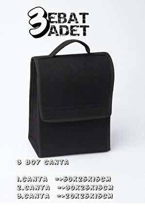 3 Adet Oto Bagaj Çantası Araba Bagaj Çantası Araç Içi Bagaj Organizer Oto Bagaj Düzenleyici