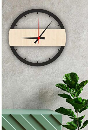 Çember Modern Tasarım Dekoratif Ahşap Duvar Saati