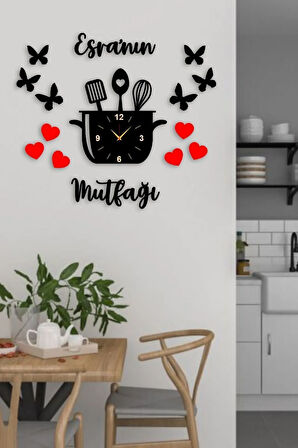 İsimli Dekoratif Mutfak Saati ve Mutfak Dekoru