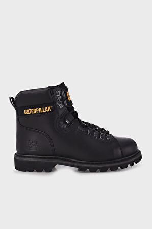 Caterpillar Alaska Yuvarlak Burun Orta Topuk Bağcıklı Soğuk Havaya Dayanıklı Günlük Siyah Klasik Bot Hakiki Deri