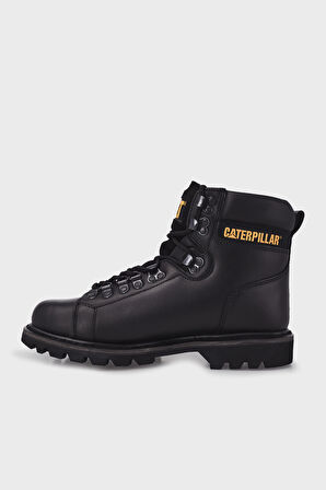 Caterpillar Alaska Yuvarlak Burun Orta Topuk Bağcıklı Soğuk Havaya Dayanıklı Günlük Siyah Klasik Bot Hakiki Deri