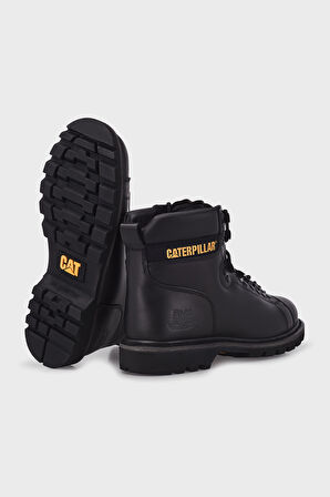 Caterpillar Alaska Yuvarlak Burun Orta Topuk Bağcıklı Soğuk Havaya Dayanıklı Günlük Siyah Klasik Bot Hakiki Deri