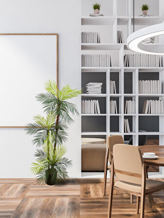 Areka Yapay Ağaç, 3 Gövde 3 Baş, 150 cm, Lifli, Saksılı
