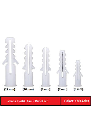 DB80 Plastik Dübel Karma Seti Paket 80 Adet