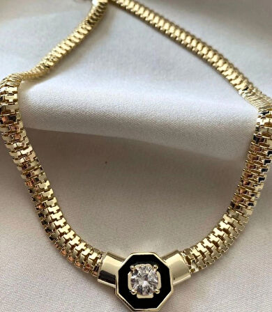 SERENY SARIKYA LEYLA MODEL TAŞLI KOLYE