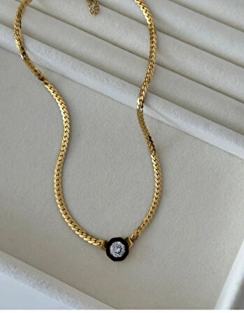 SERENY SARIKYA LEYLA MODEL TAŞLI KOLYE