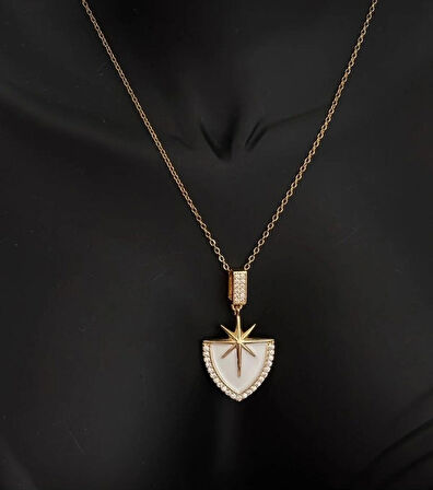 Kutup yıldızı Çelik altın kaplama gold kolye