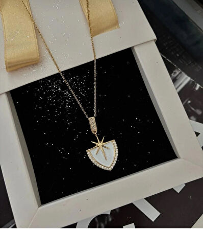 Kutup yıldızı Çelik altın kaplama gold kolye