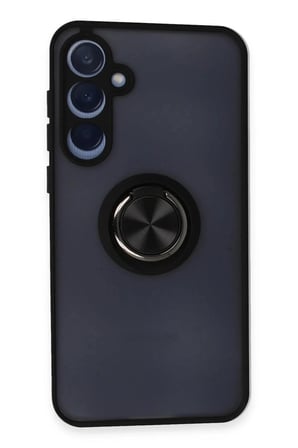 aklow akyoleticaret Samsung Galaxy A15 4G Kılıf Montreal Yüzüklü Silikon Kapak - Siyah