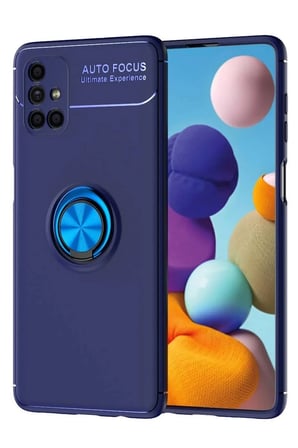 aklow akyoleticaret Samsung Galaxy M51 Kılıf Range Yüzüklü Silikon - Mavi