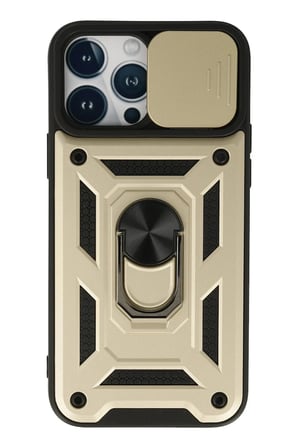 aklow akyoleticaret iPhone 13 Pro Max Kılıf Pars Lens Yüzüklü Silikon - Gold