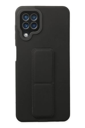 aklow akyoleticaret Samsung Galaxy A22 Kılıf Mega Standlı Silikon - Siyah
